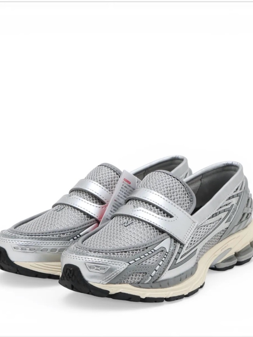 New Balance Mesh x leather Loafer 26cm Men's Silver